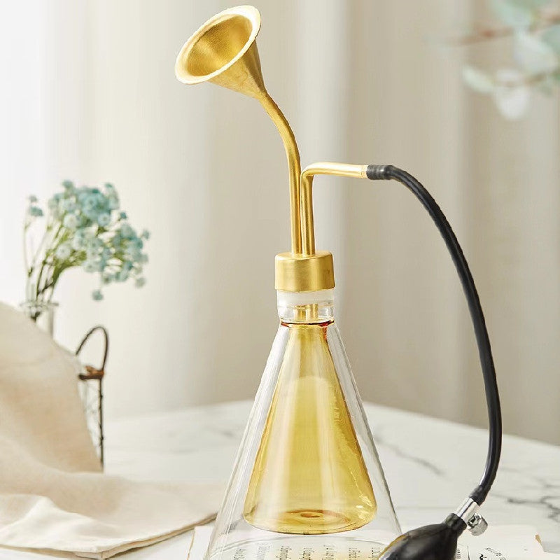 Perfume fragrances test smell glass bottle with copper device for Perfume shop brand