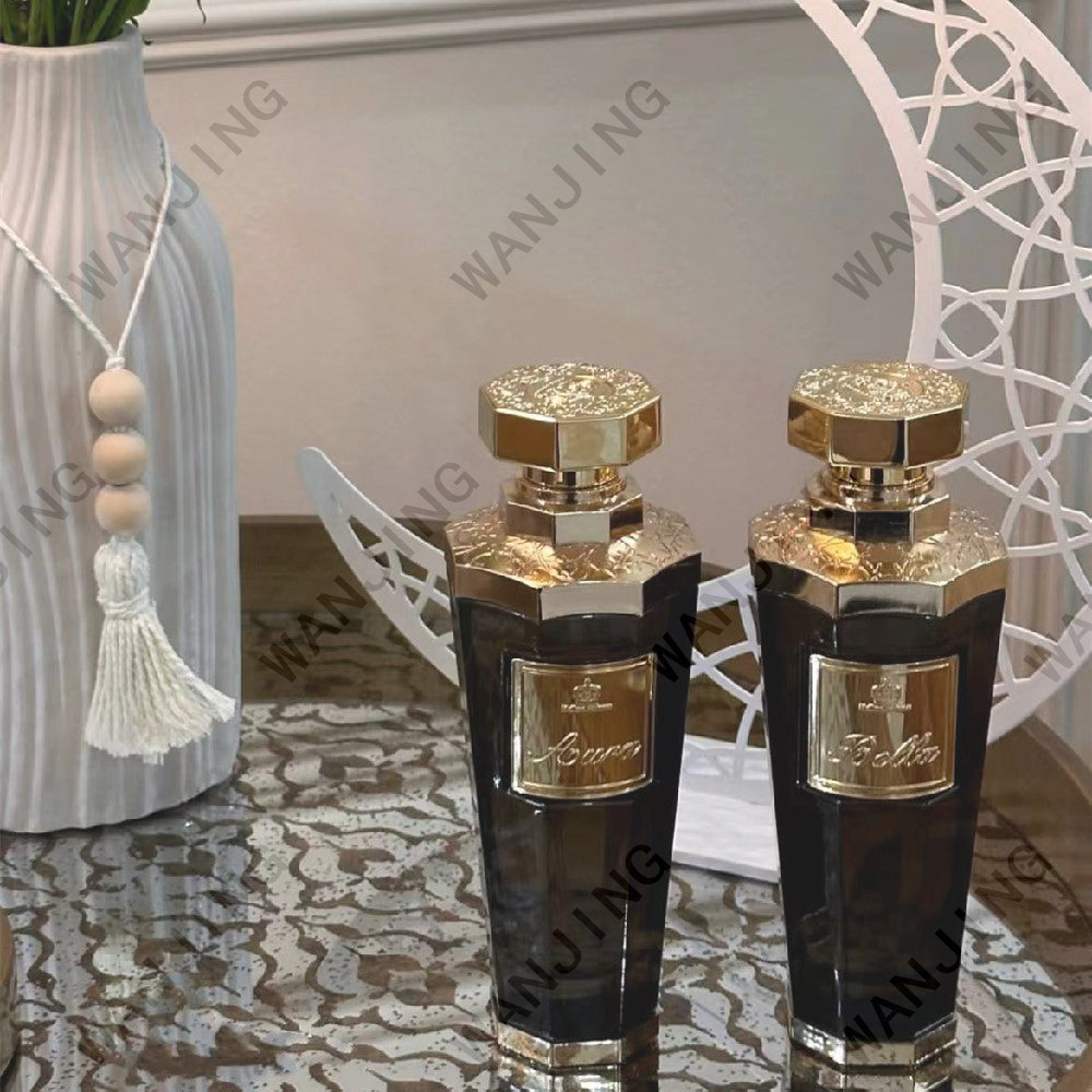2000 Pieces Luxury Fragrance Zamac cap Zamac shoulder Zamac bottom 100 ml Perfume glass bottle