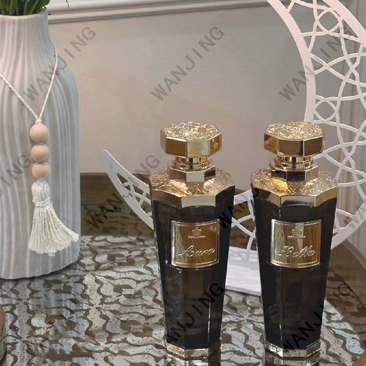 2000 Pieces Luxury Fragrance Zamac cap Zamac shoulder Zamac bottom 100 ml Perfume glass bottle