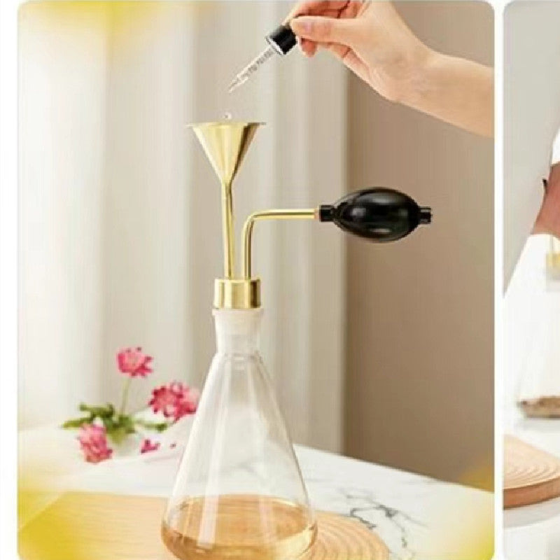 Perfume fragrances test smell glass bottle with copper device for Perfume shop brand