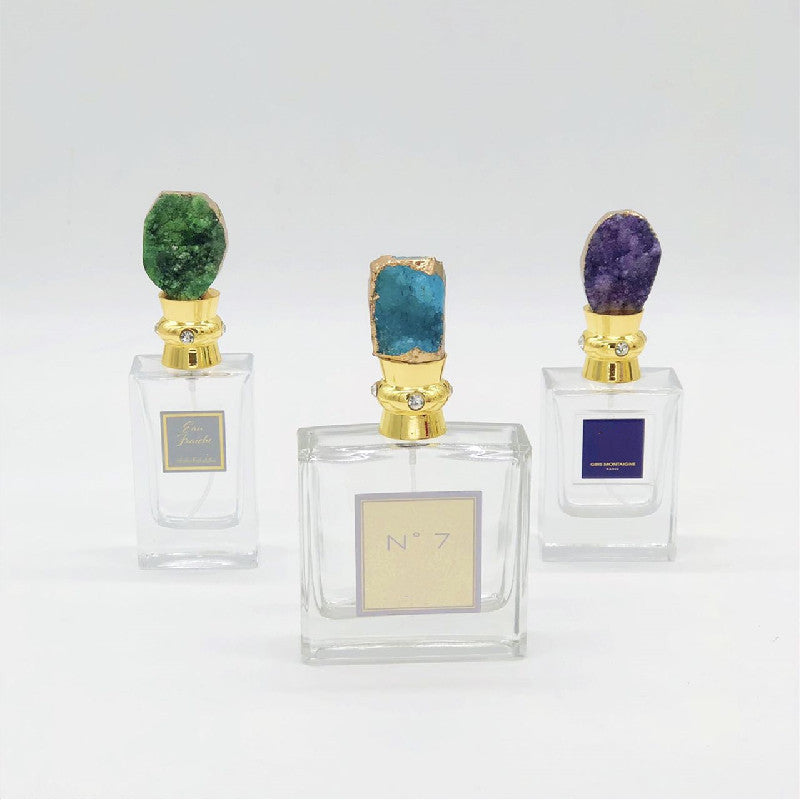 100 pieces Beautiful Gorgeous Luxury Gemstone with diamonds Gold Zamac Perfume caps Fragrance cap for perfume bottle FEA 15mm