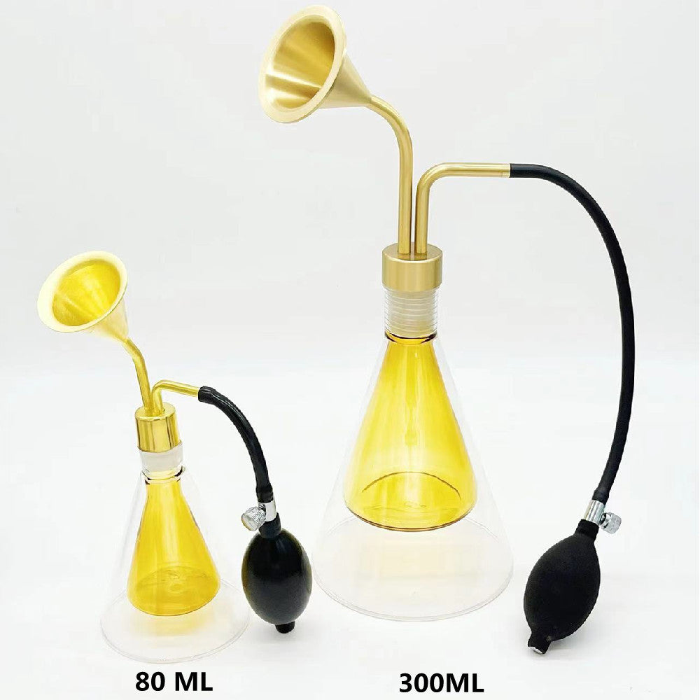 Perfume fragrances test smell glass bottle with copper device for Perfume shop brand