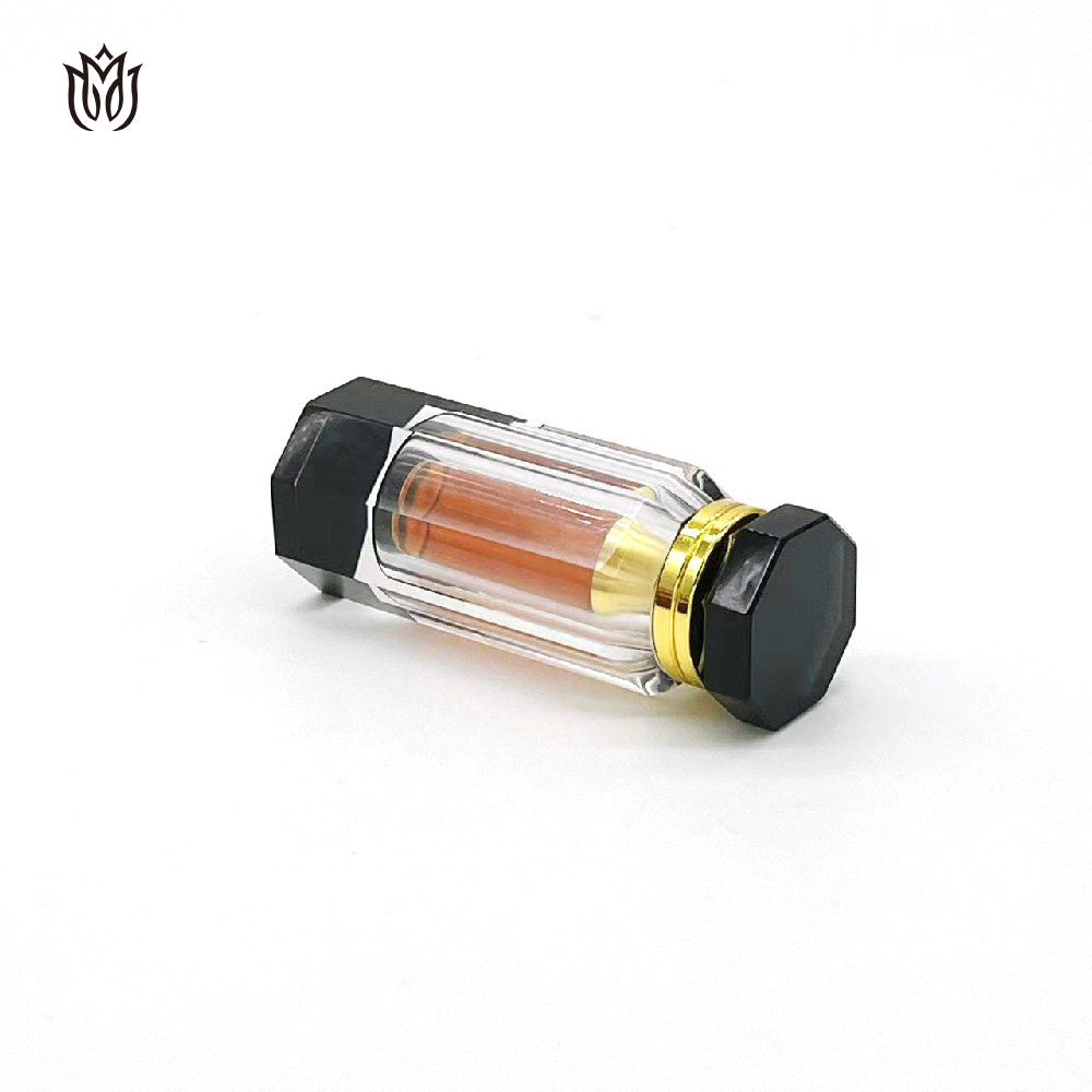 500 Pieces Zamac Crystal Cap Attar Oud Oil 3ml Glass Bottle with Hot Stamping Polishing Screw Cap Seal for Perfume Packaging