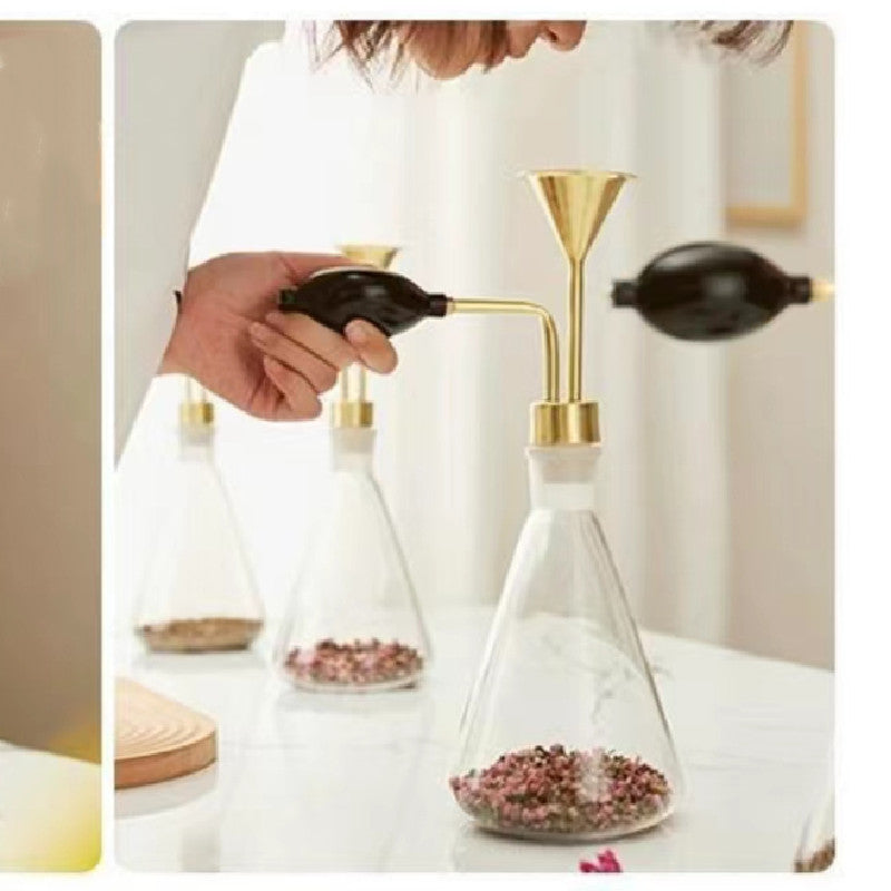 Perfume fragrances test smell glass bottle with copper device for Perfume shop brand