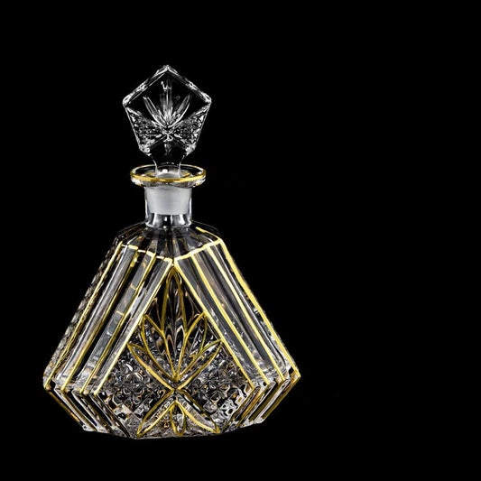 Luxury Outline in Gold Attar Oud oil Perfume Spirits Whisky Decanter Glass bottle