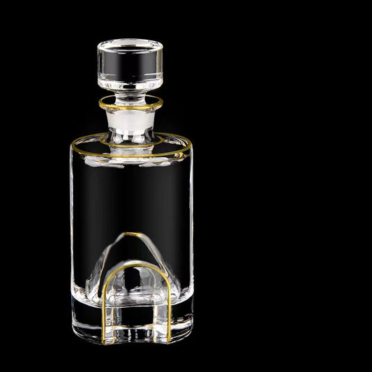 Luxury Outline in Gold Attar Oud oil Perfume Spirits Whisky Decanter Glass bottle