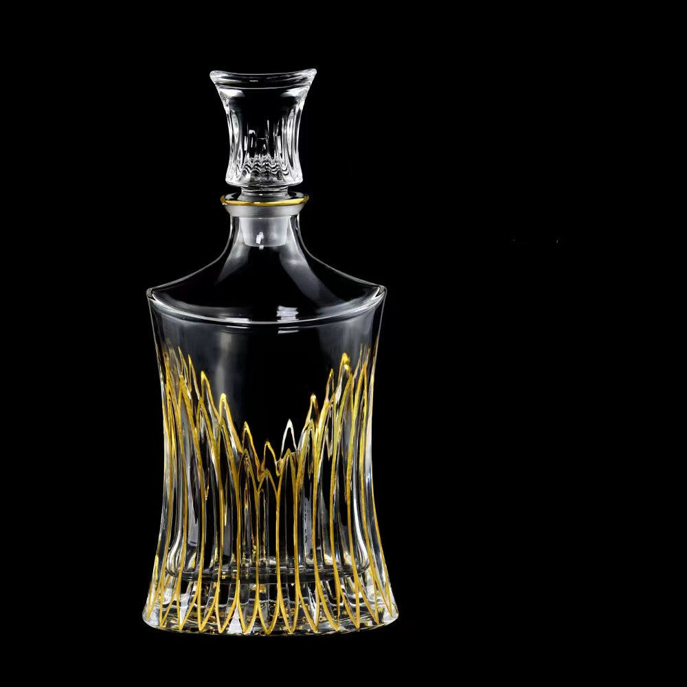 Luxury Outline in Gold Attar Oud oil Perfume Spirits Whisky Decanter Glass bottle
