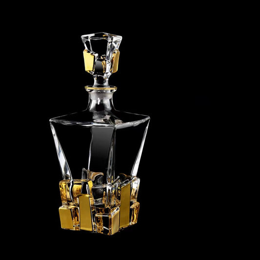 750ML Luxury Outline in Gold Attar Oud oil Perfume Spirits Whisky Decanter Glass bottle