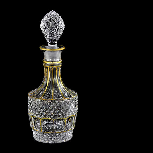 750ML Luxury Outline in Gold Attar Oud oil Perfume Spirits Whisky Decanter Glass bottle