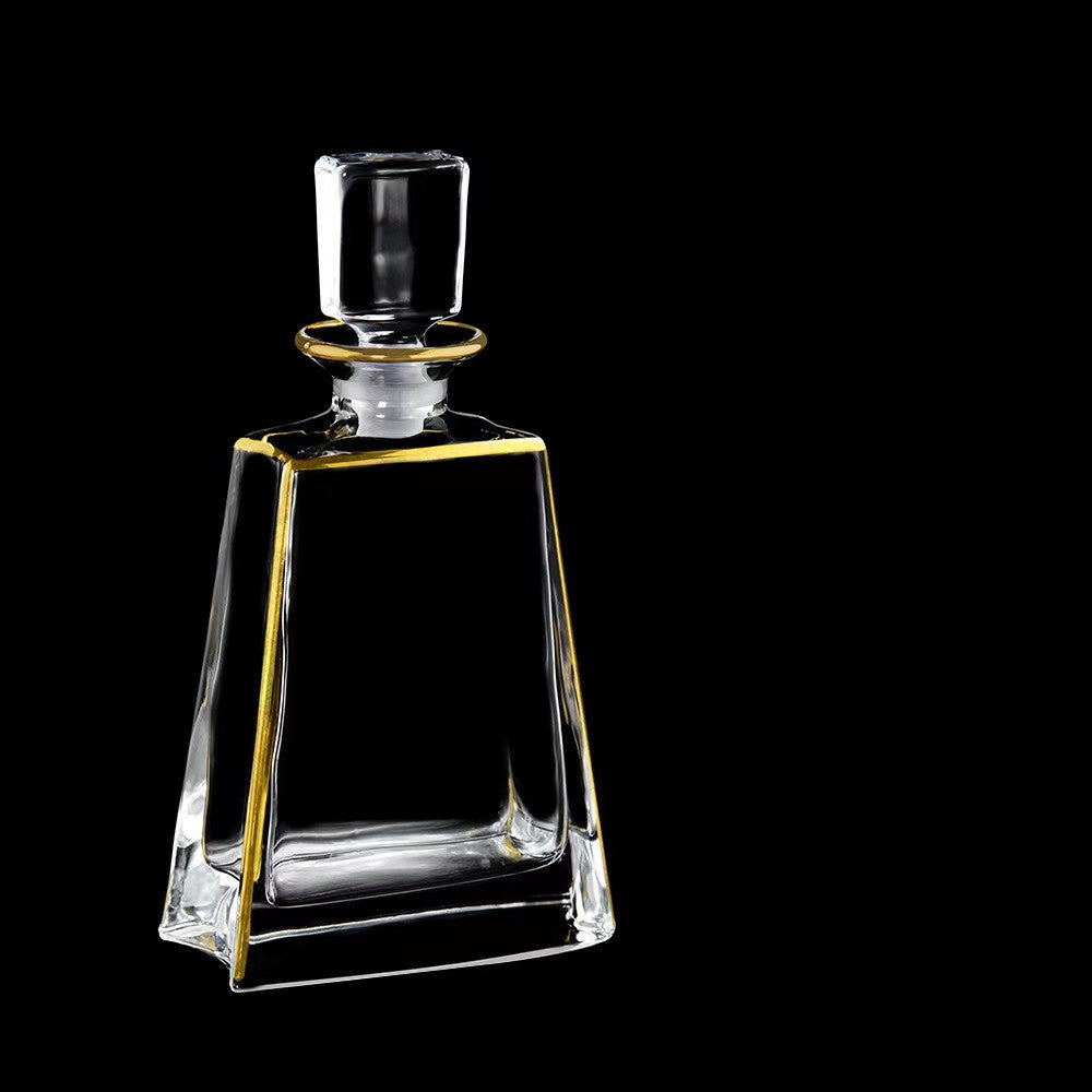 750ML Luxury Outline in Gold Attar Oud oil Perfume Spirits Whisky Decanter Glass bottle