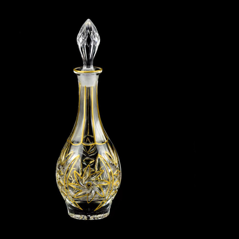 800ML Luxury Outline in Gold Attar Oud oil Perfume Spirits Whisky Decanter Glass bottle