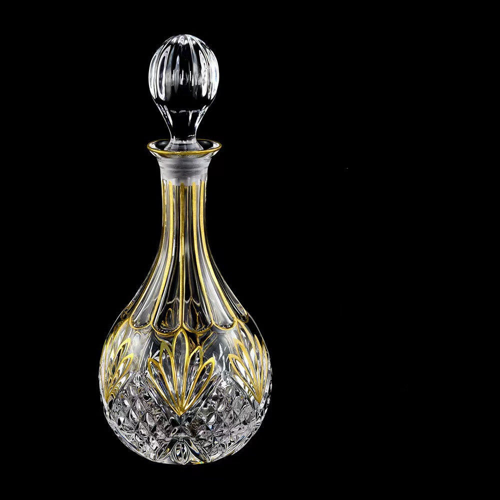Luxury Outline in Gold Attar Oud oil Perfume Spirits Whisky Decanter Glass bottle