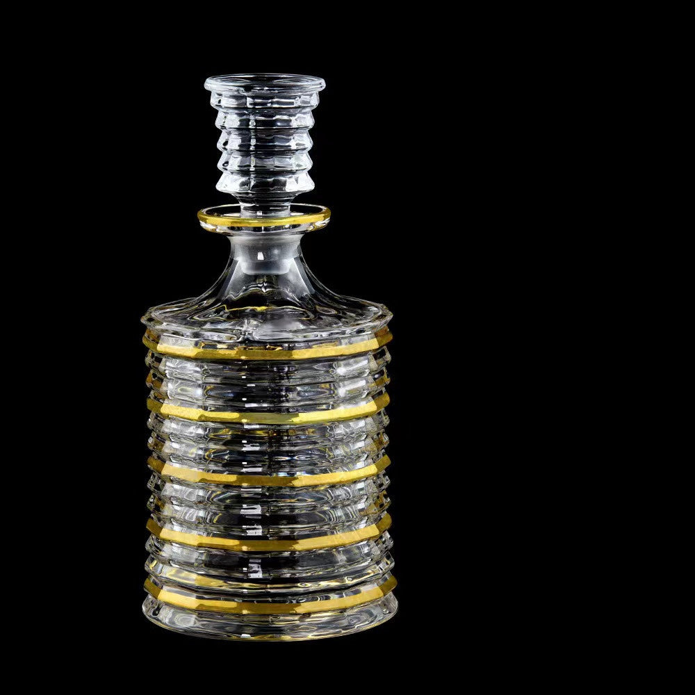 Luxury Outline in Gold Attar Oud oil Perfume Spirits Whisky Decanter Glass bottle