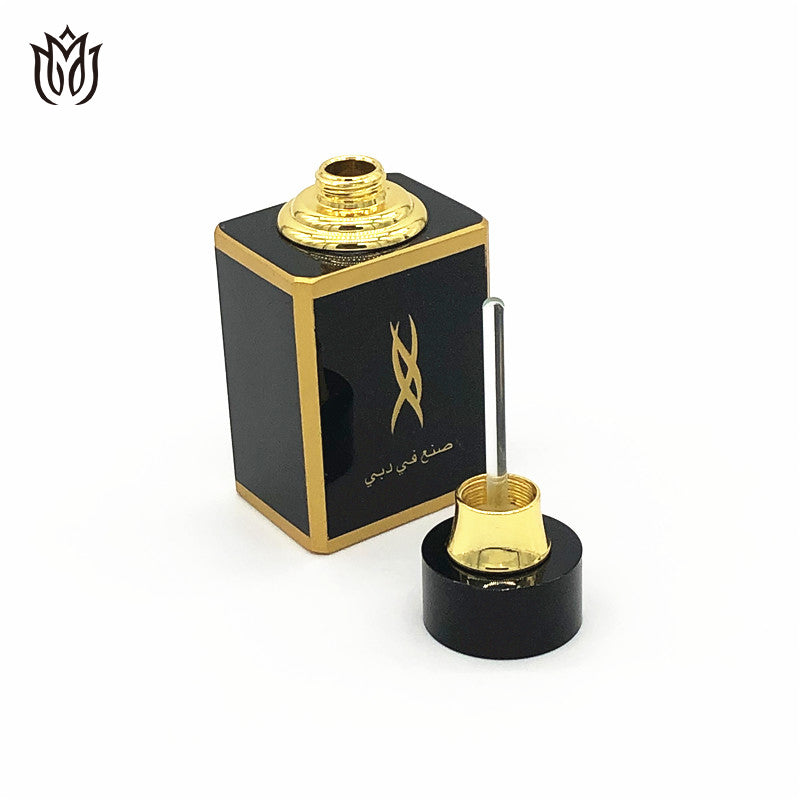 500 Pieces Crystal cap attar 6ml Oud oil Tola Black color Crystal bottle with glass stick