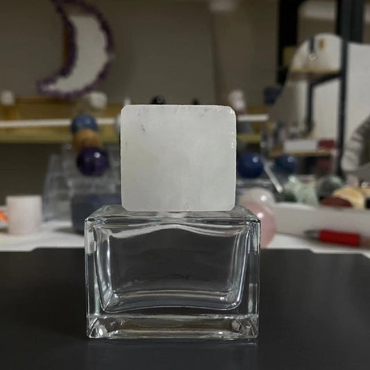 100 Pieces Perfume Fragrance Gemstone Marble Crystal Square Cube Cap Lid