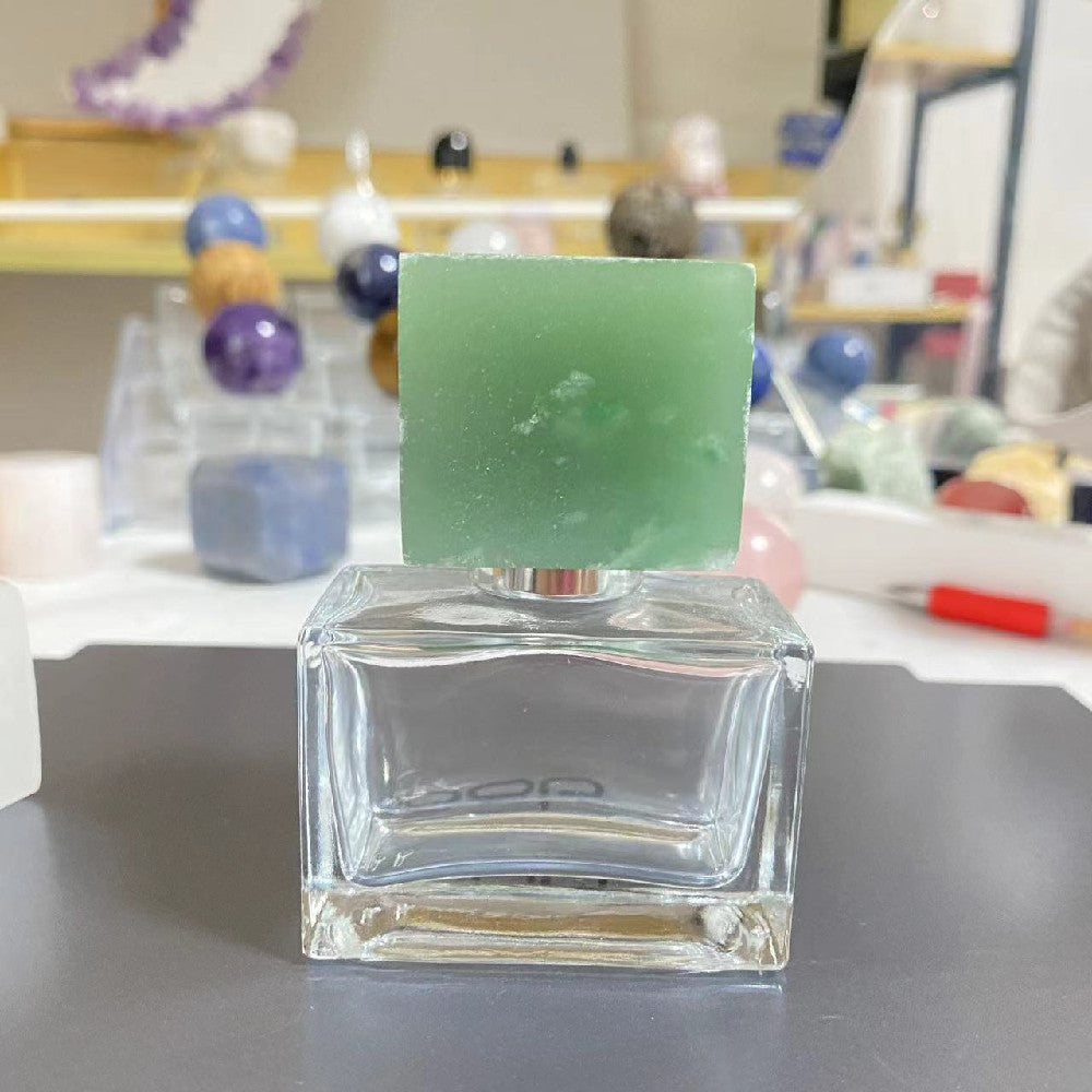 100 Pieces Perfume Fragrance Gemstone Marble Crystal Square Cube Cap Lid