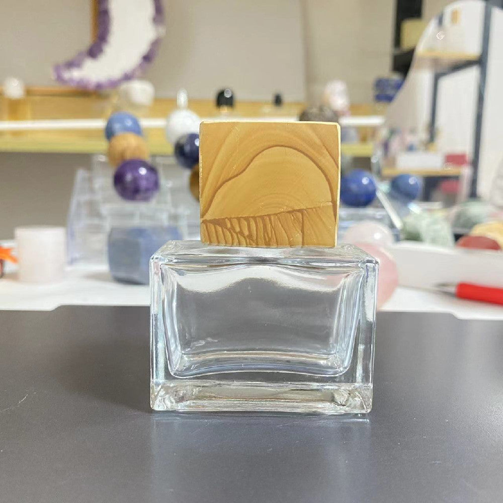 100 Pieces Perfume Fragrance Gemstone Marble Crystal Square Cube Cap Lid