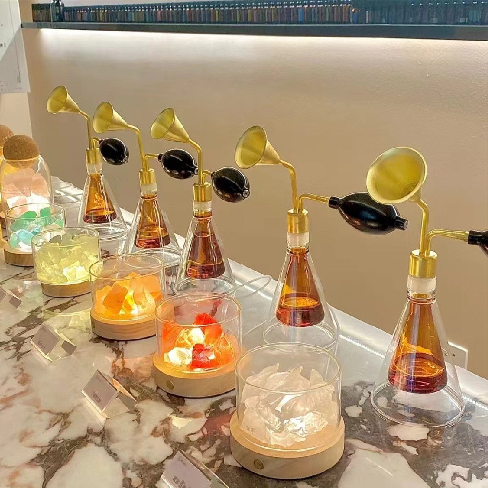 Perfume fragrances test smell glass bottle with copper device for Perfume shop brand