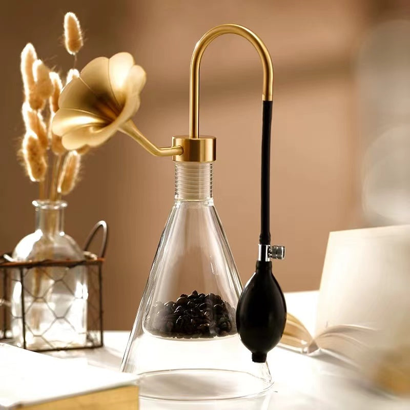 Perfume fragrances test smell glass bottle with copper device and base for Perfume shop brand