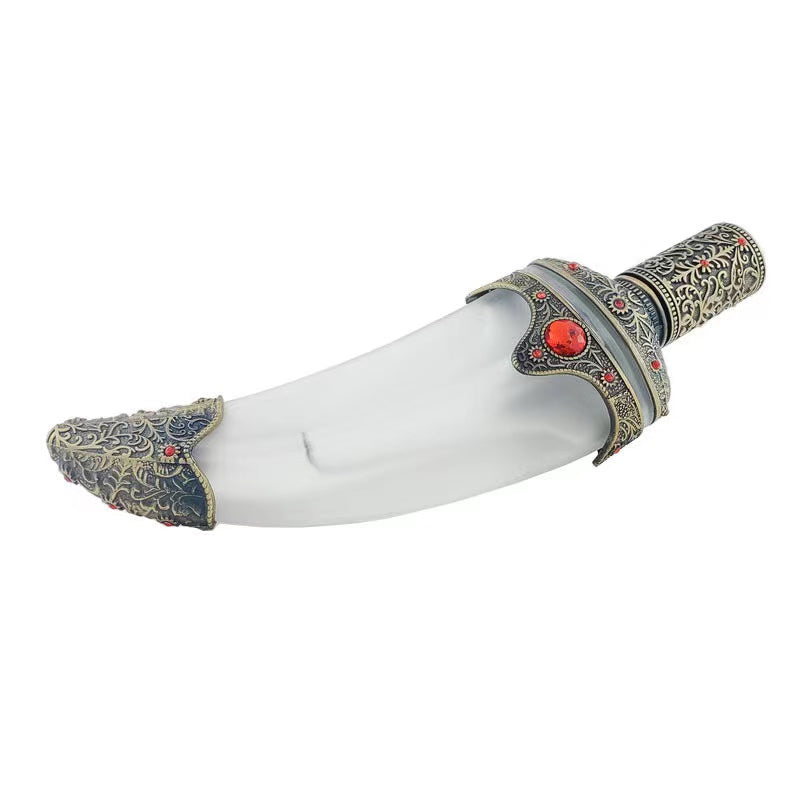 500 pieces Middle East Dubai Fragrance Zamac cap shoulder Zamac bottom screw pump 45 ml Perfume retro scimitar glass bottle