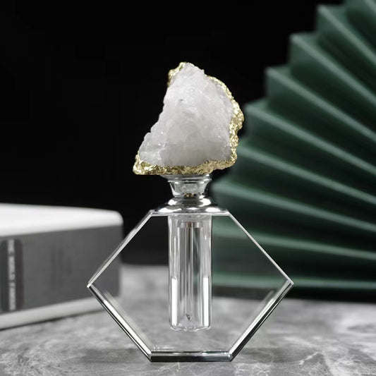 100 pieces Natural Gemstone White cap 6 ml Attar Oud oil Crystal bottle