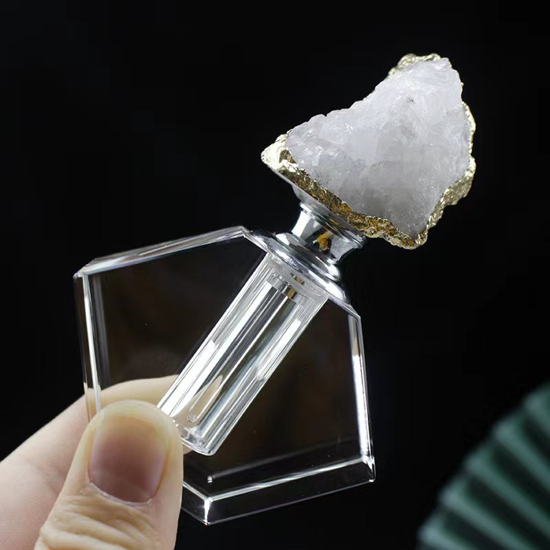 100 pieces Natural Gemstone White cap 6 ml Attar Oud oil Crystal bottle