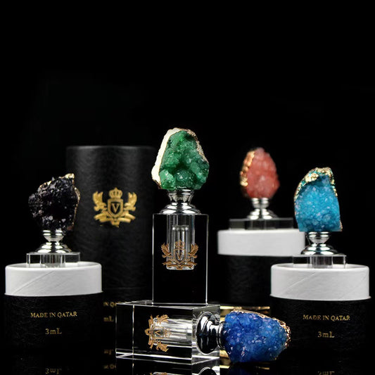 100 pieces Natural Gemstone cap 3 ml Attar Oud oil Crystal bottle