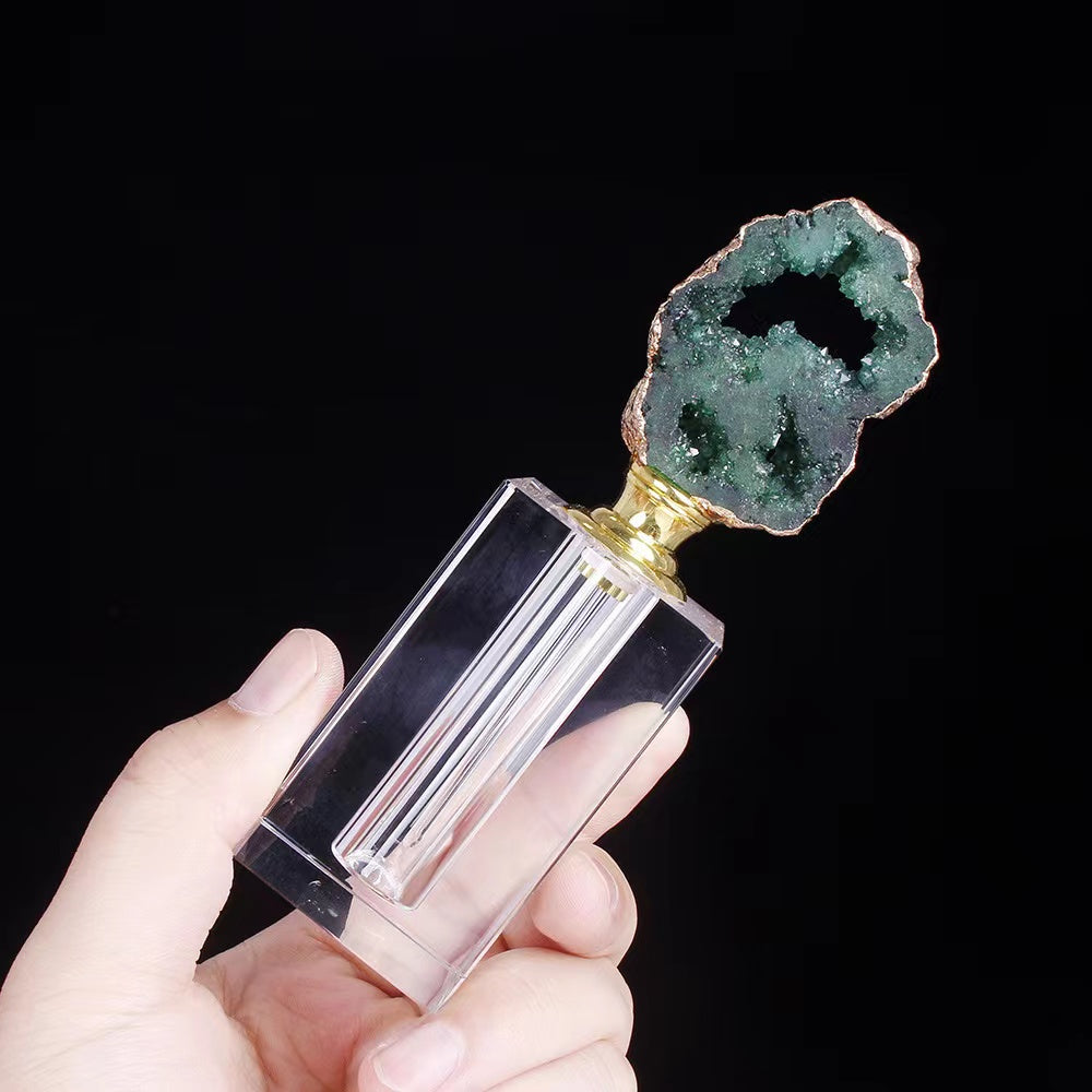 100 pieces Natural Gemstone cap 12 ml Attar Oud oil Crystal bottle