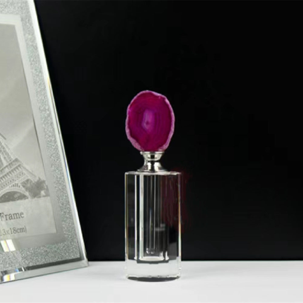 100 pieces Natural Gemstone cap 10 ml Attar Oud oil Crystal bottle