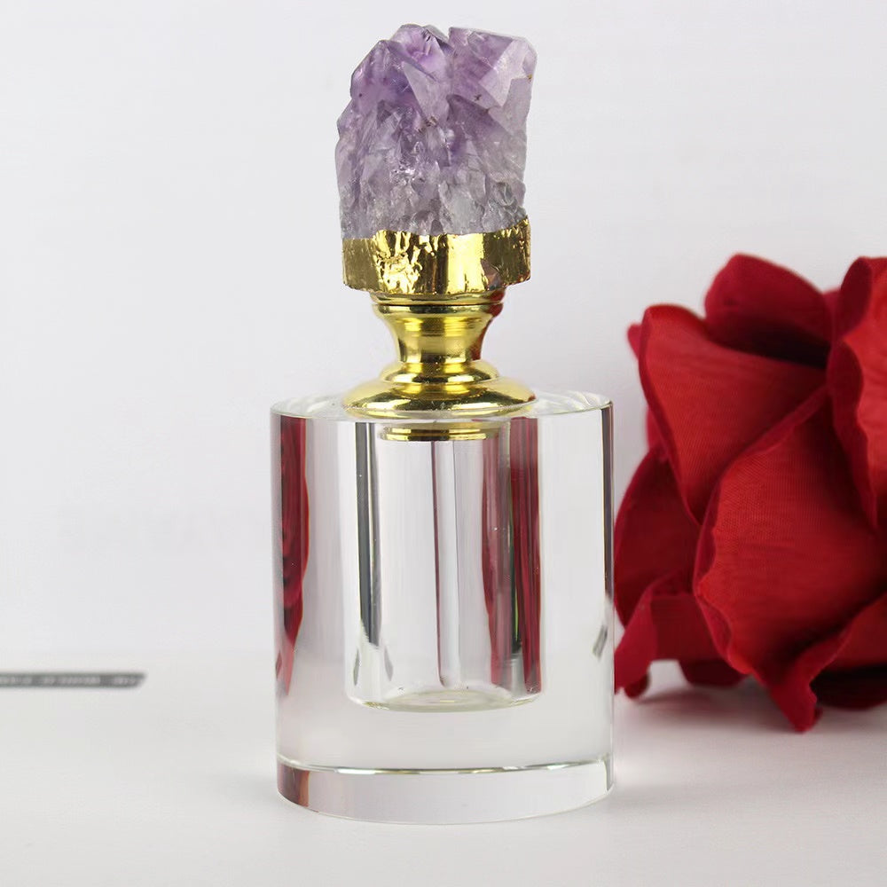 100 pieces Natural Gemstone cap 15 ml Attar Oud oil Crystal bottle