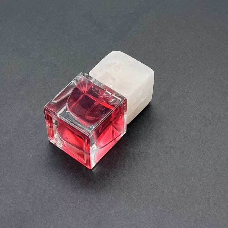 100 pieces Natural Raw Stone White Crystal Jade Gemstone Marble Perfume Square Cap Fragrance Cap with Pump Sprayer for 15mm FEA