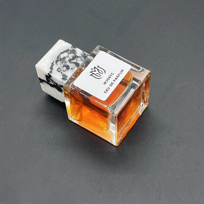 100 Pieces Natural Raw Stone White Jade Gemstone Marble Perfume Square Cap 15mm Fragrance Cap with Pump Sprayer for FEA