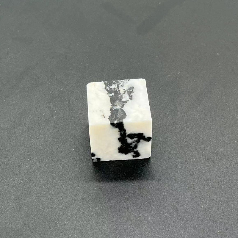 100 Pieces Natural Raw Stone White Jade Gemstone Marble Perfume Square Cap 15mm Fragrance Cap with Pump Sprayer for FEA