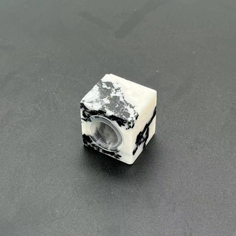 100 Pieces Natural Raw Stone White Jade Gemstone Marble Perfume Square Cap 15mm Fragrance Cap with Pump Sprayer for FEA