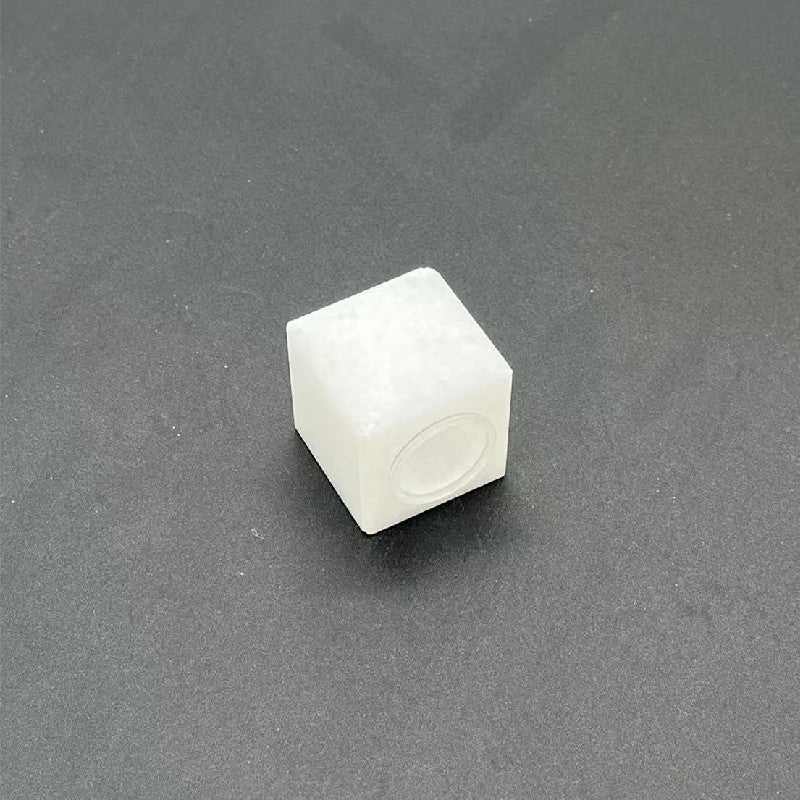 100 Pieces Natural Raw Stone White Jade Gemstone Marble Perfume Square Cap 15mm Fragrance Cap with Pump Sprayer for FEA