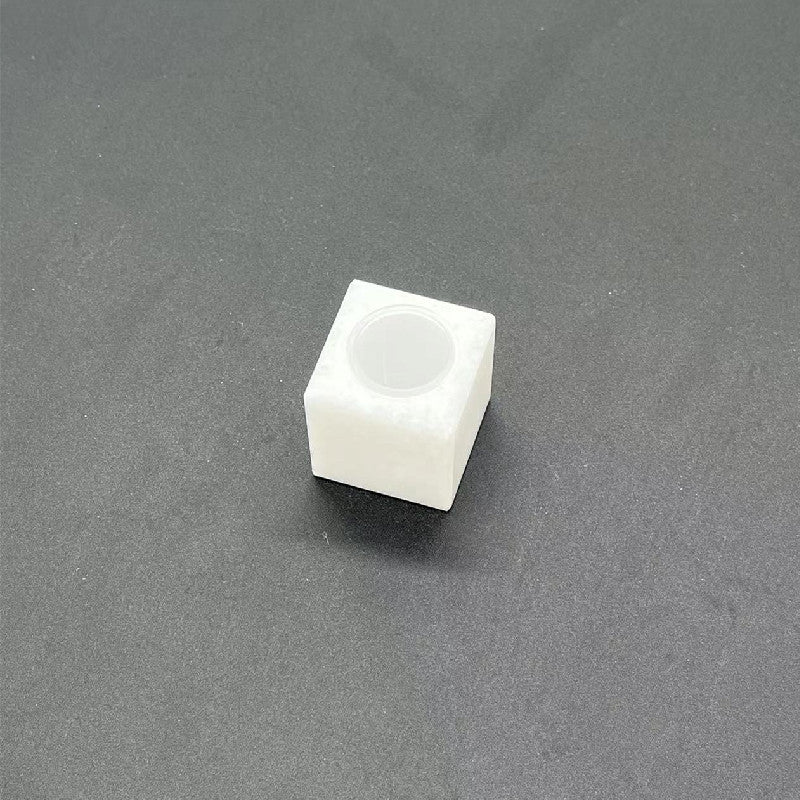 100 Pieces Natural Raw Stone White Jade Gemstone Marble Perfume Square Cap 15mm Fragrance Cap with Pump Sprayer for FEA