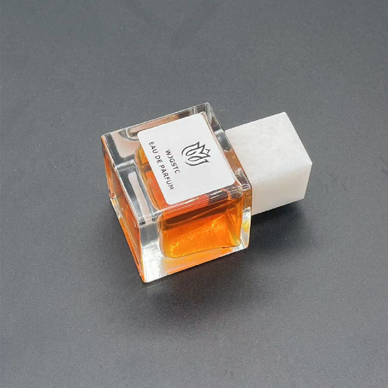 100 Pieces Natural Raw Stone White Jade Gemstone Marble Perfume Square Cap 15mm Fragrance Cap with Pump Sprayer for FEA