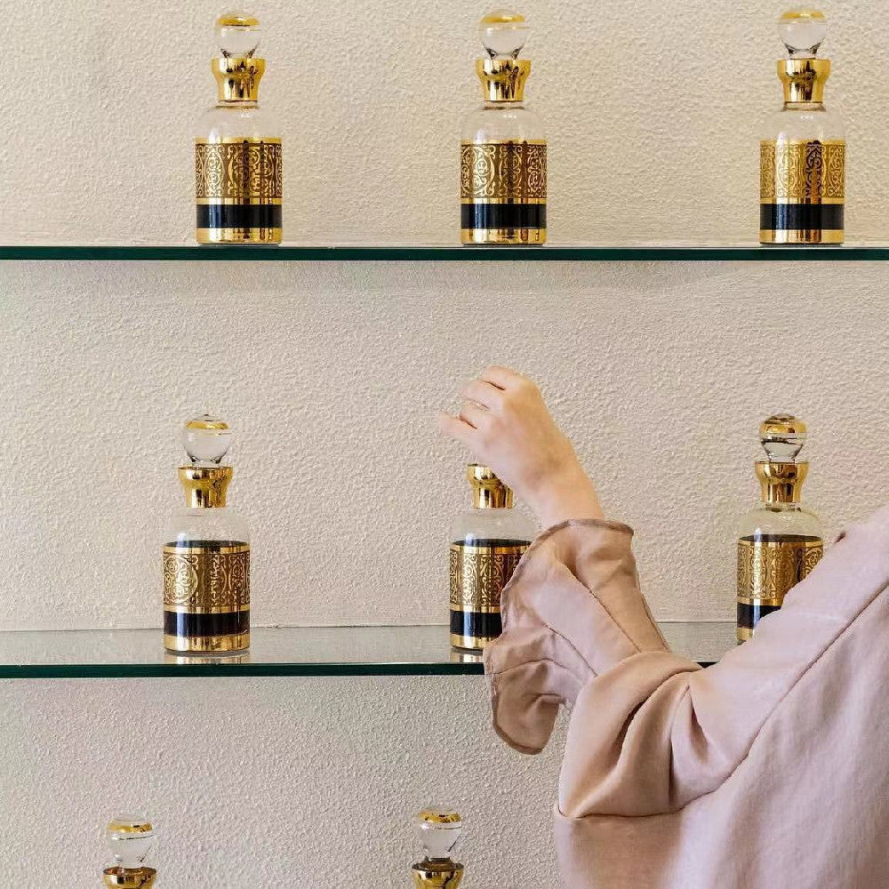 40 Pieces 200 ml Decanter Display Glass Cap Attar Oud Oil Glass Bottle