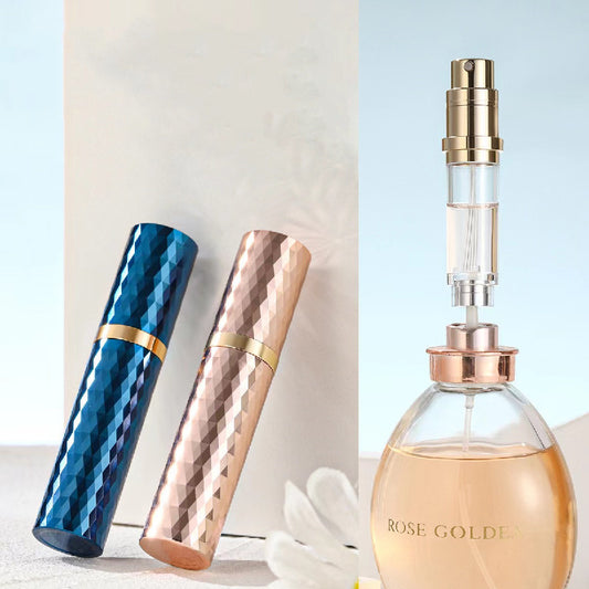 Luxury 5ML Perfume Travel Refillable Bottle Diamond Bottom-Filling Fragrances Perfume Atomizer Mini Cologne Dispenser Portable Sprayer Pocket Size for Cruise Car Trip Purse Gift