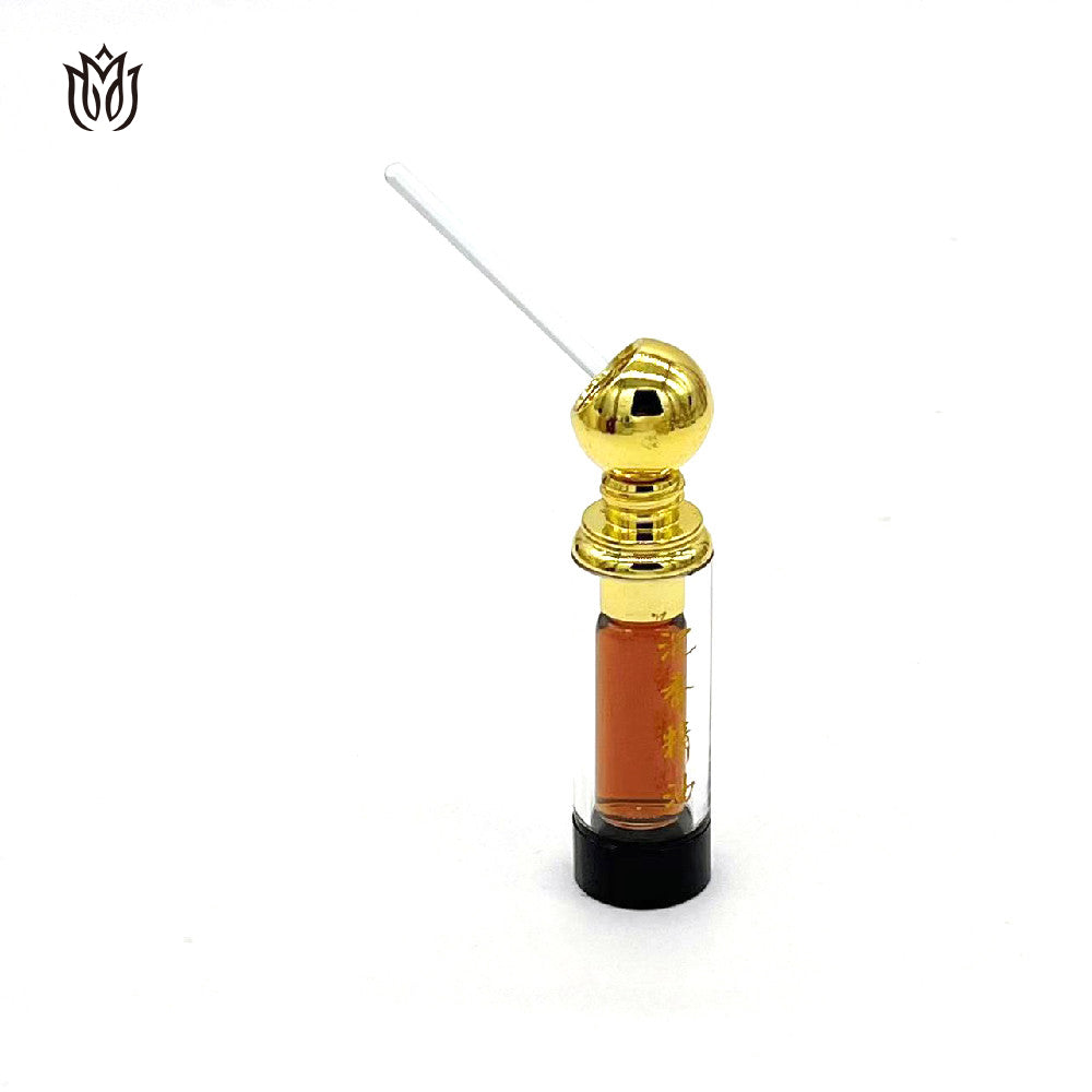 1000 Pieces Zamac cap attar oud oil 3ml glass bottle with glass stick