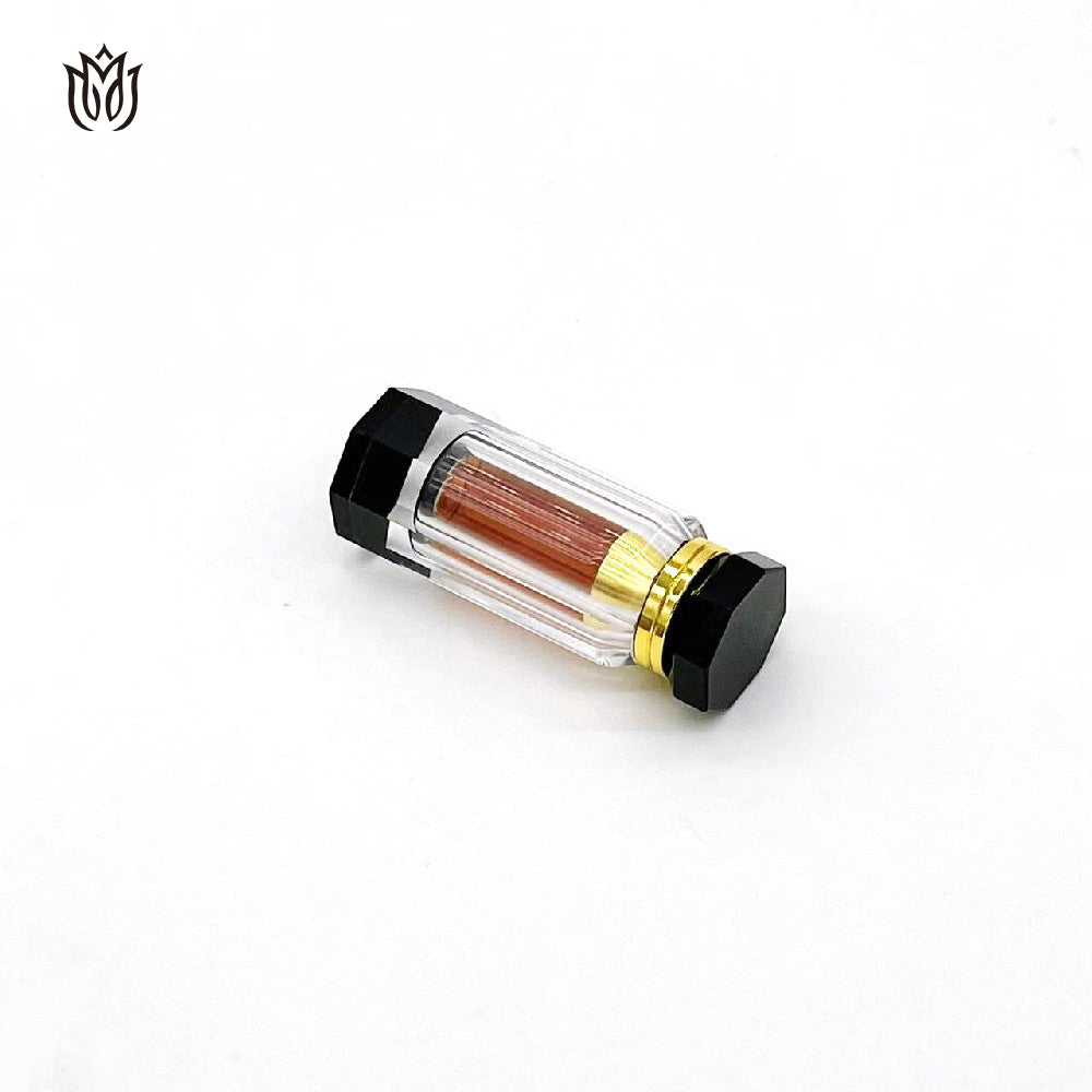 500 Pieces Zamac Crystal Cap Attar Oud Oil 3ml Glass Bottle with Hot Stamping Polishing Screw Cap Seal for Perfume Packaging