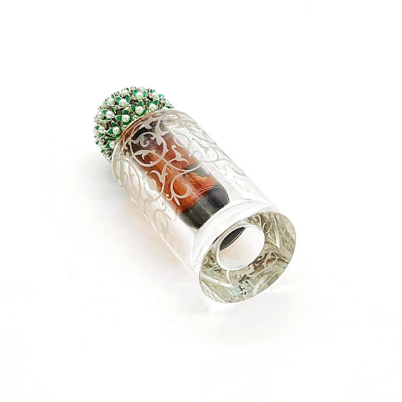 500 Pieces Zamac Crystal cap attar oud oil 6ml Crystal bottle with glass stick