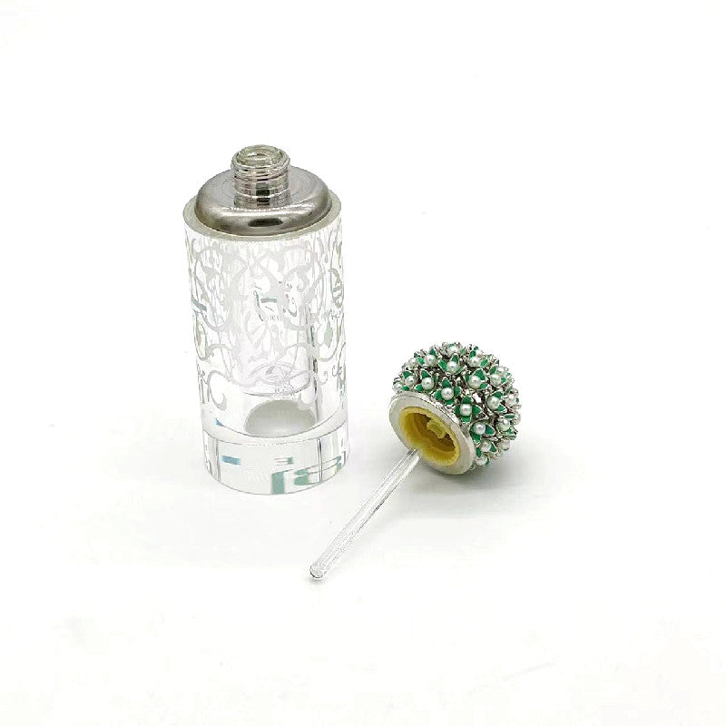 500 Pieces Zamac Crystal cap attar oud oil 6ml Crystal bottle with glass stick