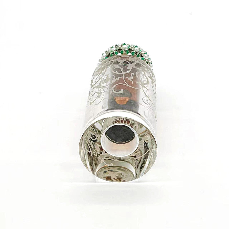 500 Pieces Zamac Crystal cap attar oud oil 6ml Crystal bottle with glass stick