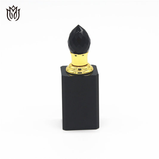 500 Pieces 6ml Tola Oud Oil with Black Crystal Cap Square Shape Glass Stick Screw Seal