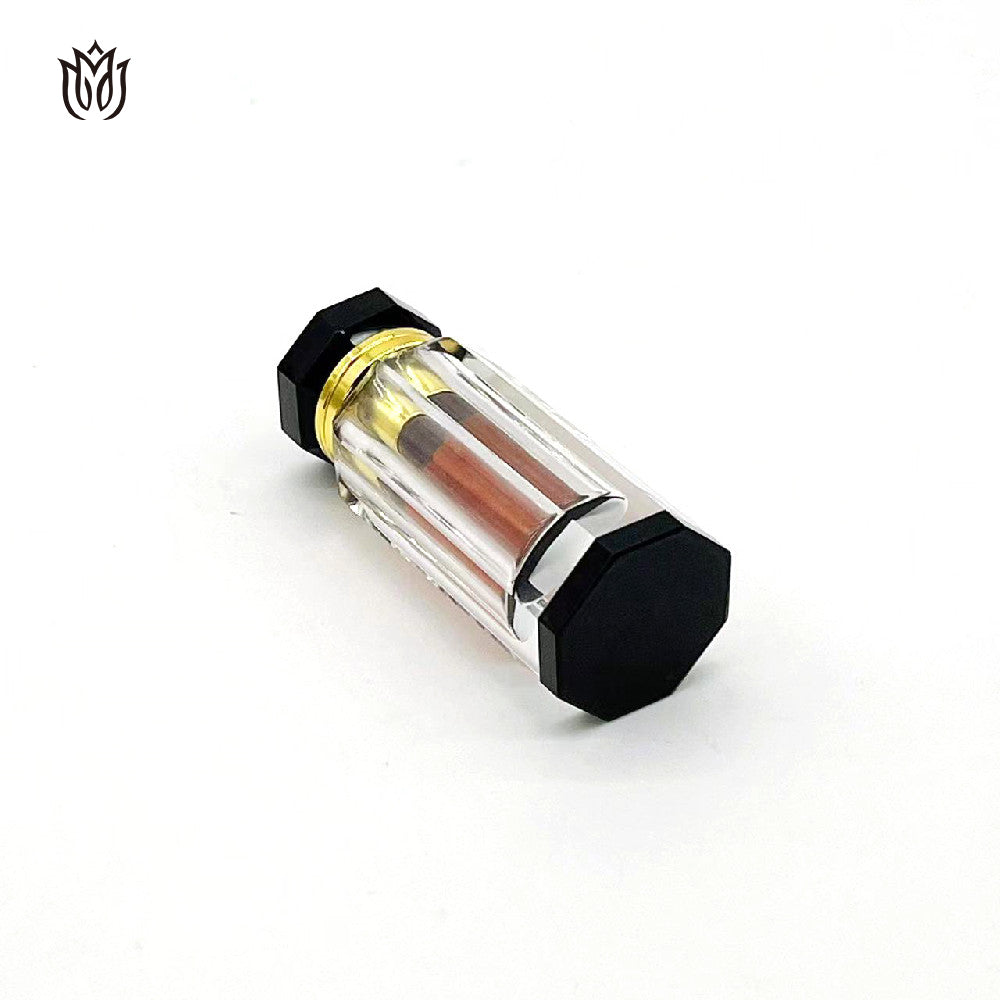 500 Pieces Zamac Crystal Cap Attar Oud Oil 3ml Glass Bottle with Hot Stamping Polishing Screw Cap Seal for Perfume Packaging