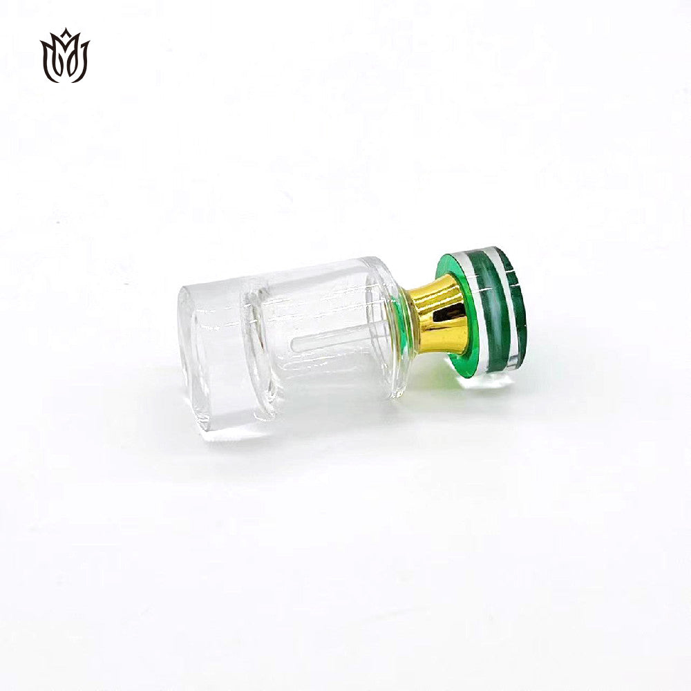 1000 Pieces Round Crystal Zamac cap attar oud oil 20ml glass bottle with glass stick