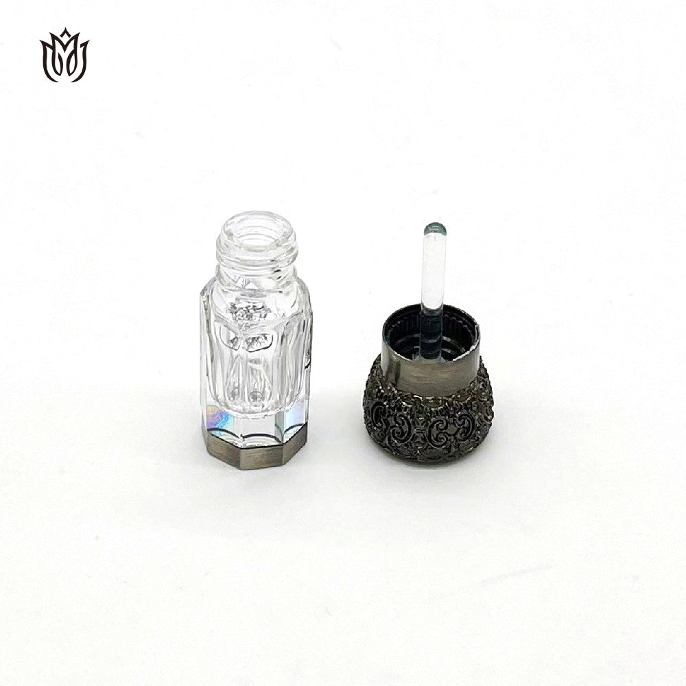 1000 Pieces Zamac cap attar oud oil 3ml 6ml 12ml glass bottle with Zamac base