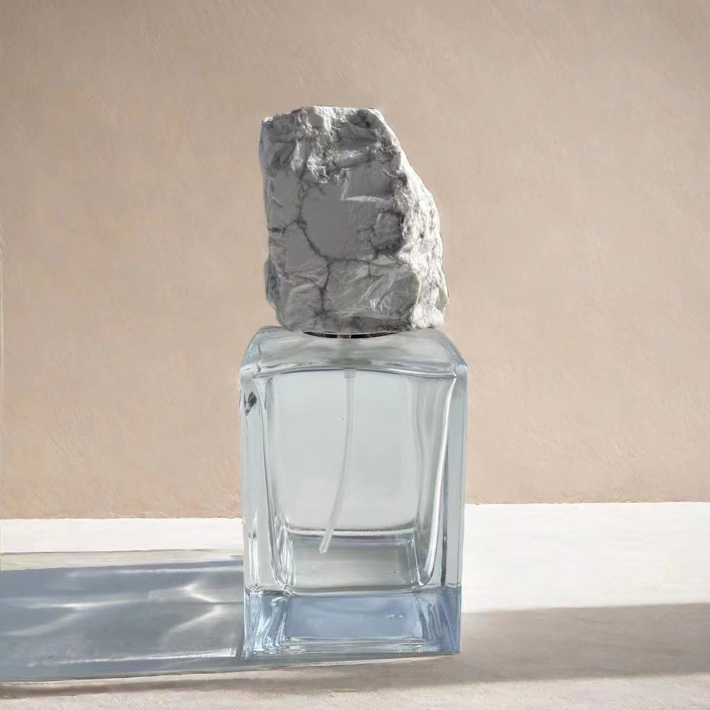 100 pieces Natural raw stone crystal 15mm bottle open cap jade perfume bottle cap personalized marble Fragrance bottle cap