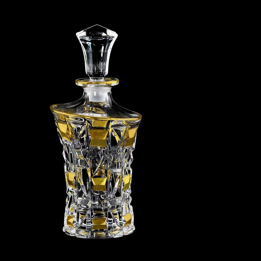 Luxury Outline in Gold Attar Oud oil Perfume Spirits Whisky Decanter Glass bottle